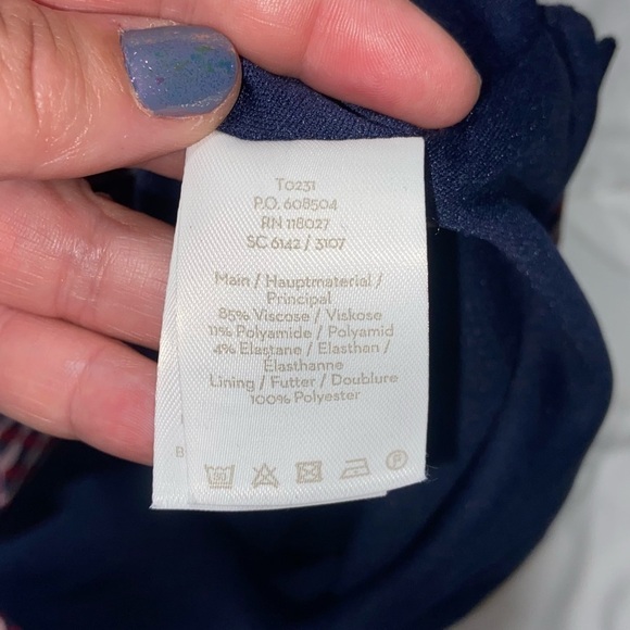 BODEN US 6 R Skirt Navy Colorful Pink Mauve Pencil Skirt - Picture 7 of 7